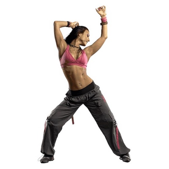 Zumba Fitness Pants & Jumpsuits Zumba Gray And Pink Cargo Parachute